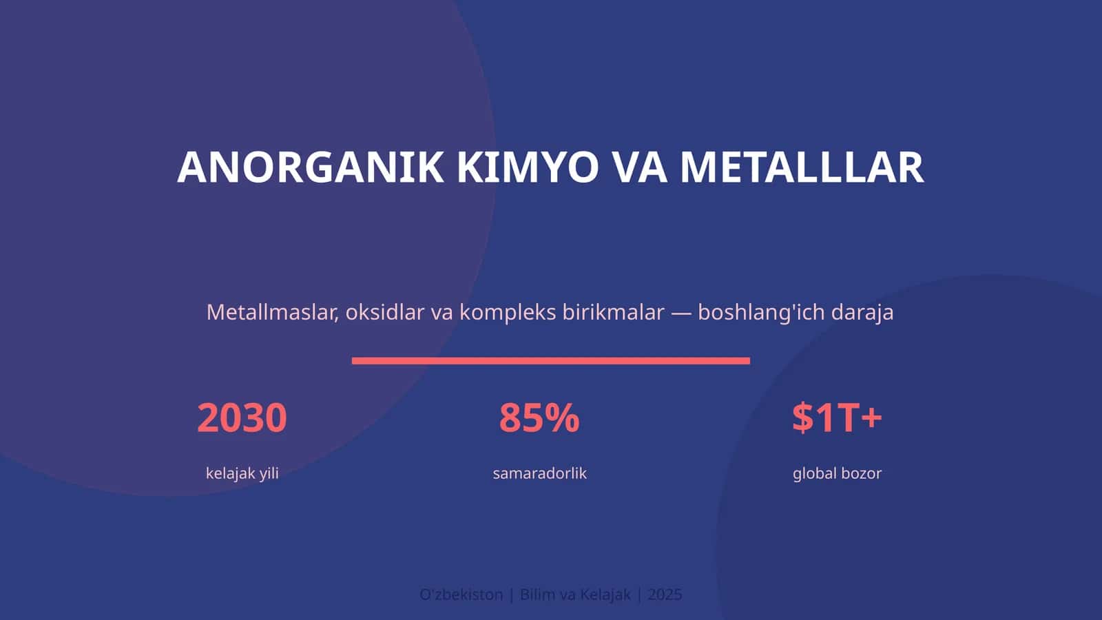 ANORGANIK KIMYO VA METALLLAR