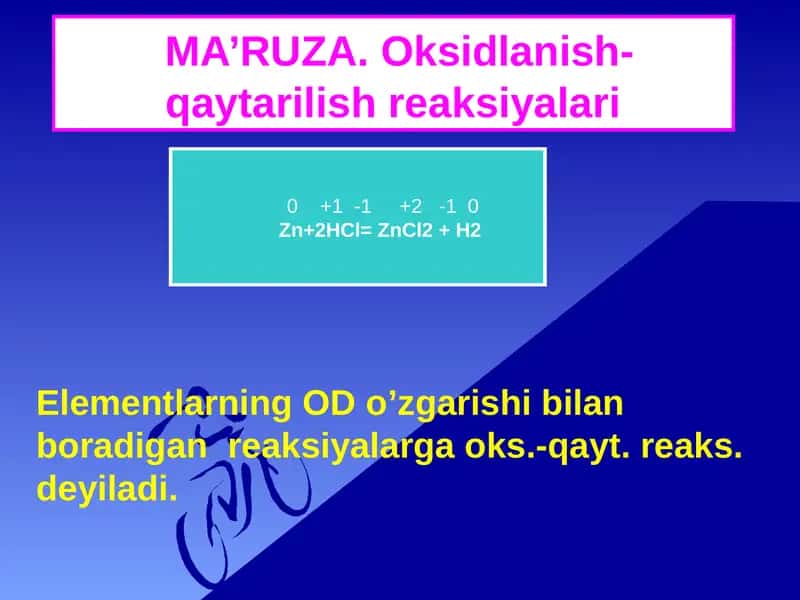 Oksidlanish-qaytarilish reaksiyalari