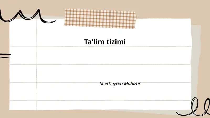 Ta'lim tizimi