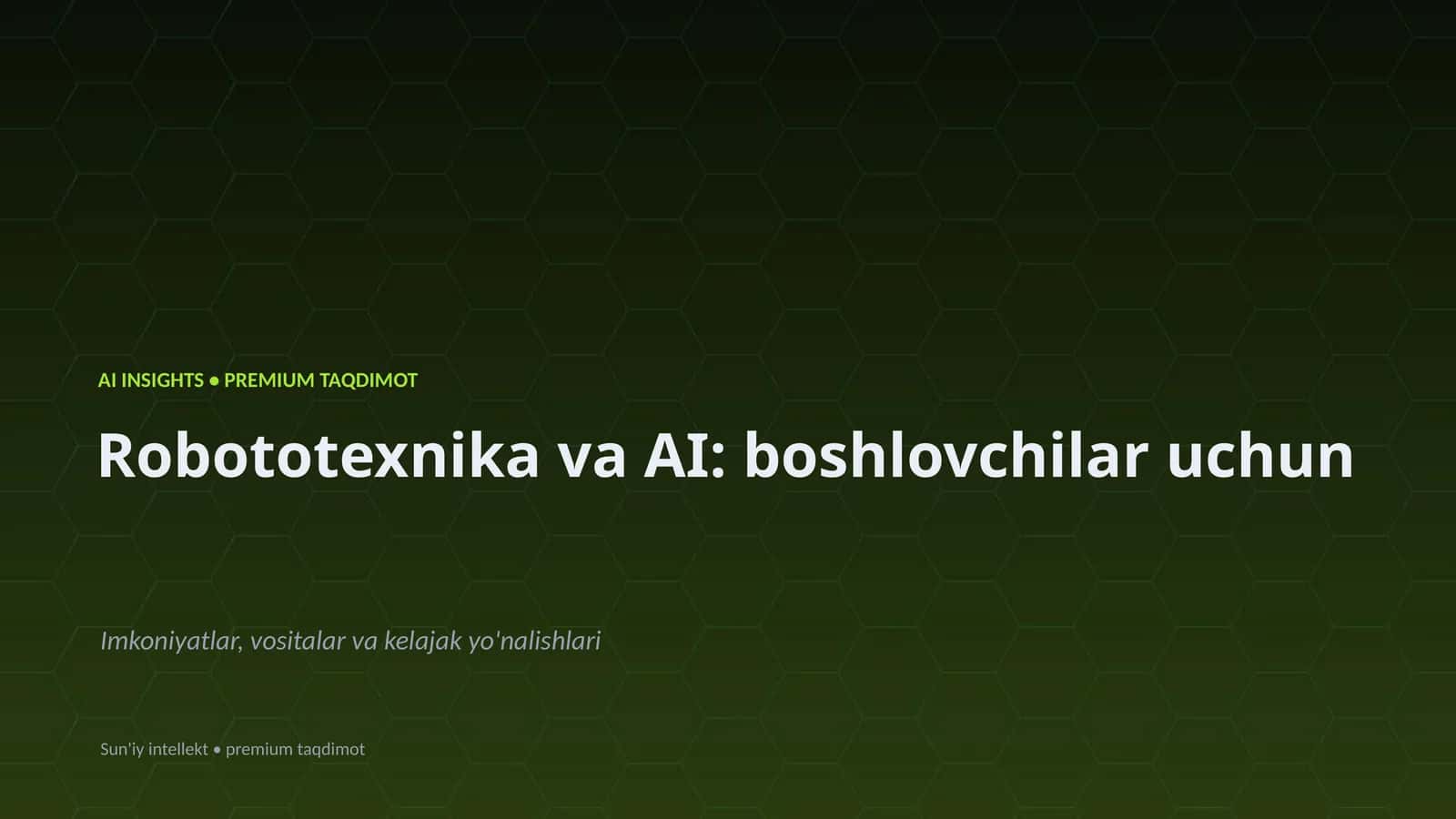 AI INSIGHTS • PREMIUM TAQDIMOT