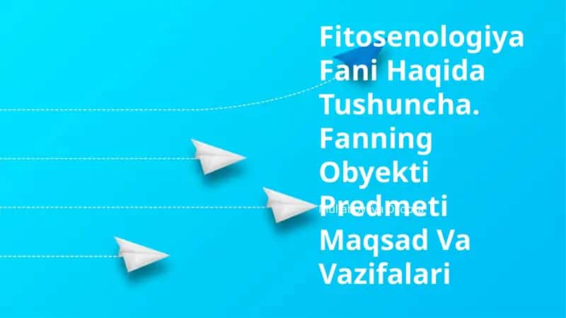 Fitotsenologiya Fani Haqida Tushuncha