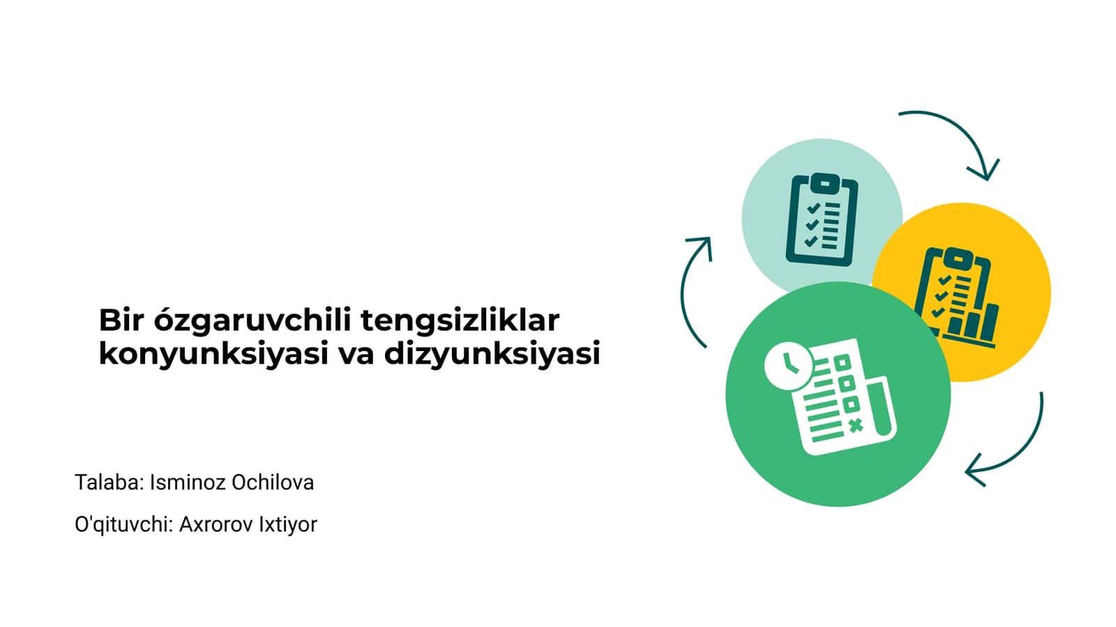 Bir ózgaruvchili tengsizliklar konyunksiyasi va dizyunksiyasi