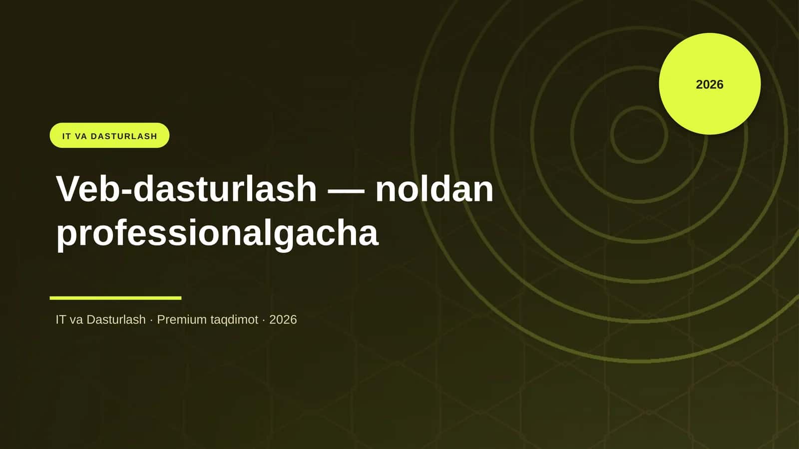 Veb-dasturlash — noldan professionalgacha