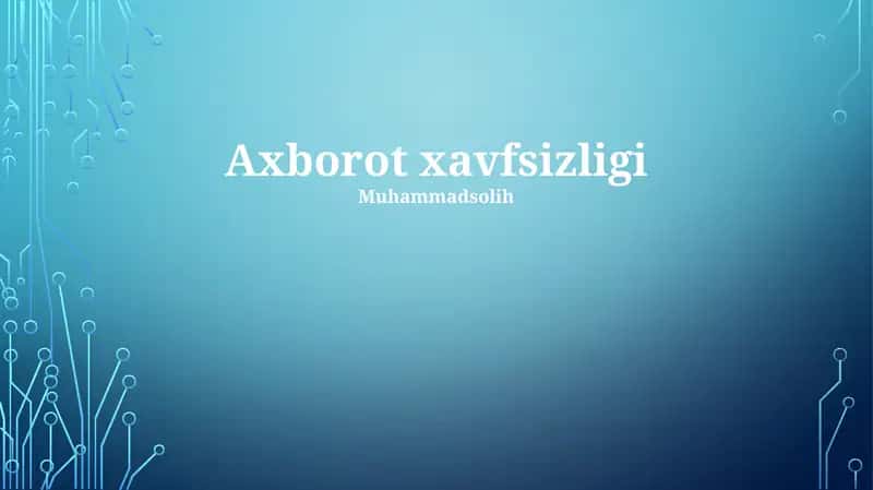 Axborot xavfsizligi