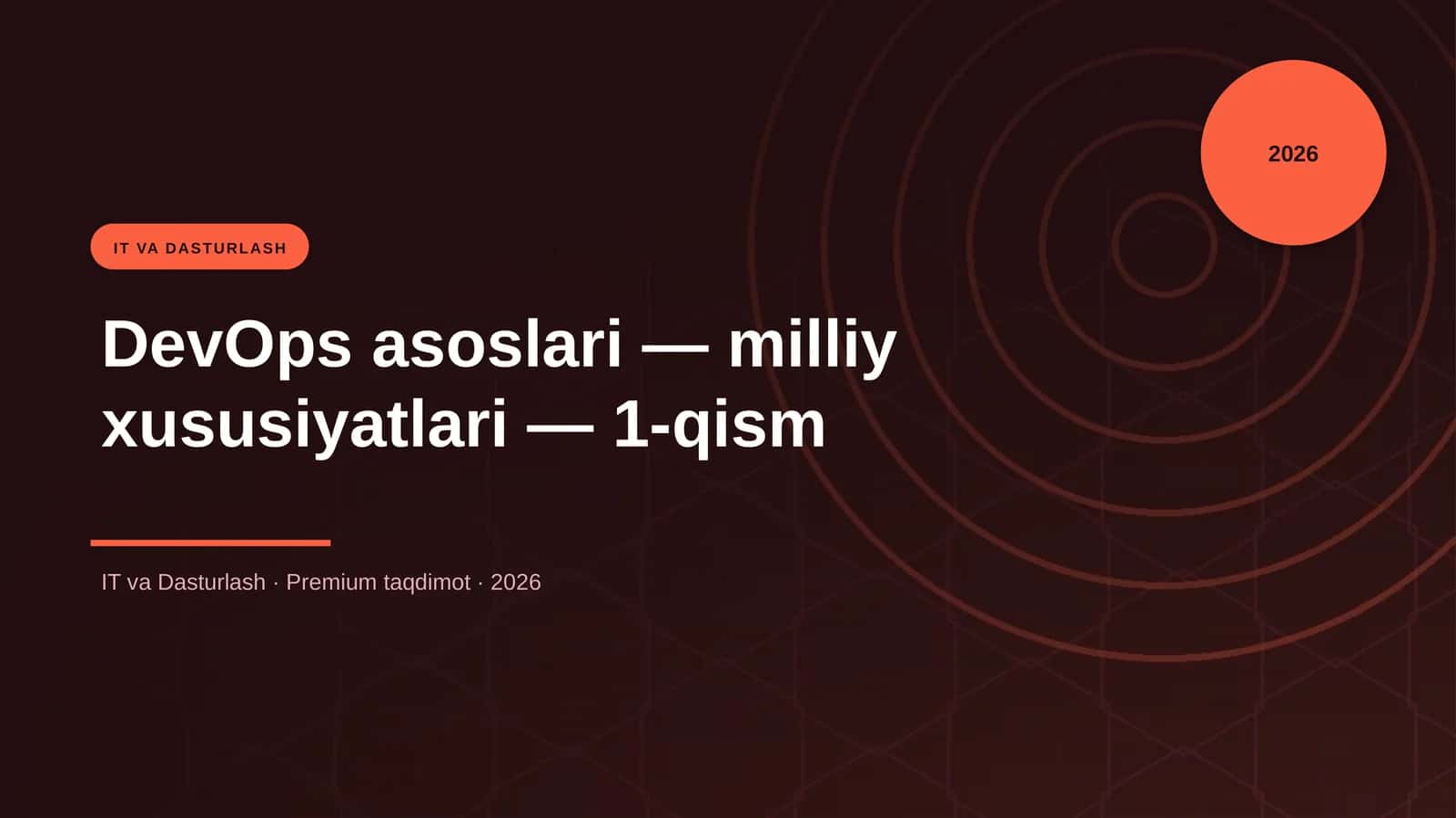 DevOps asoslari — milliy xususiyatlari — 1-qism