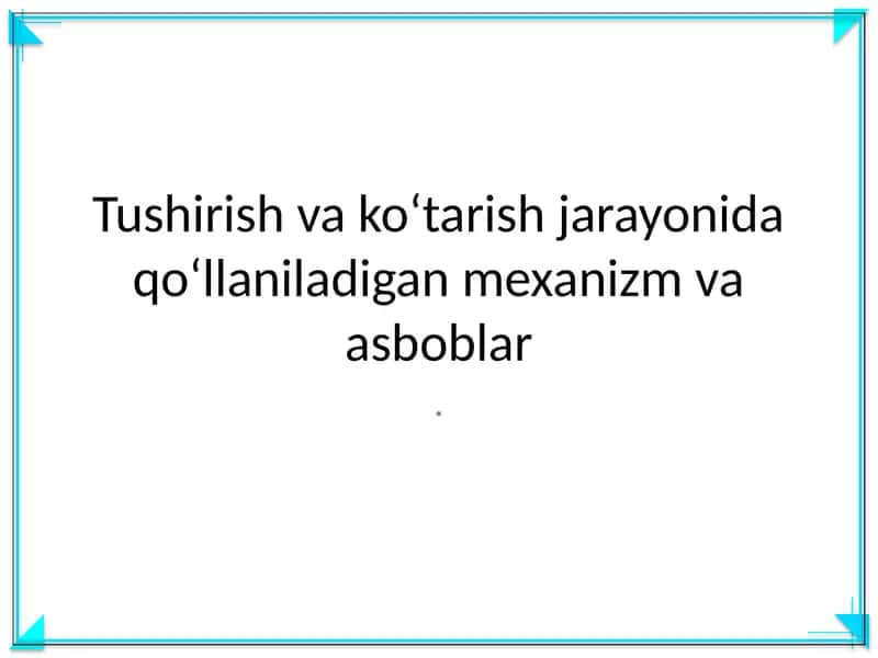 Yuk ko'tarish mexanizmi