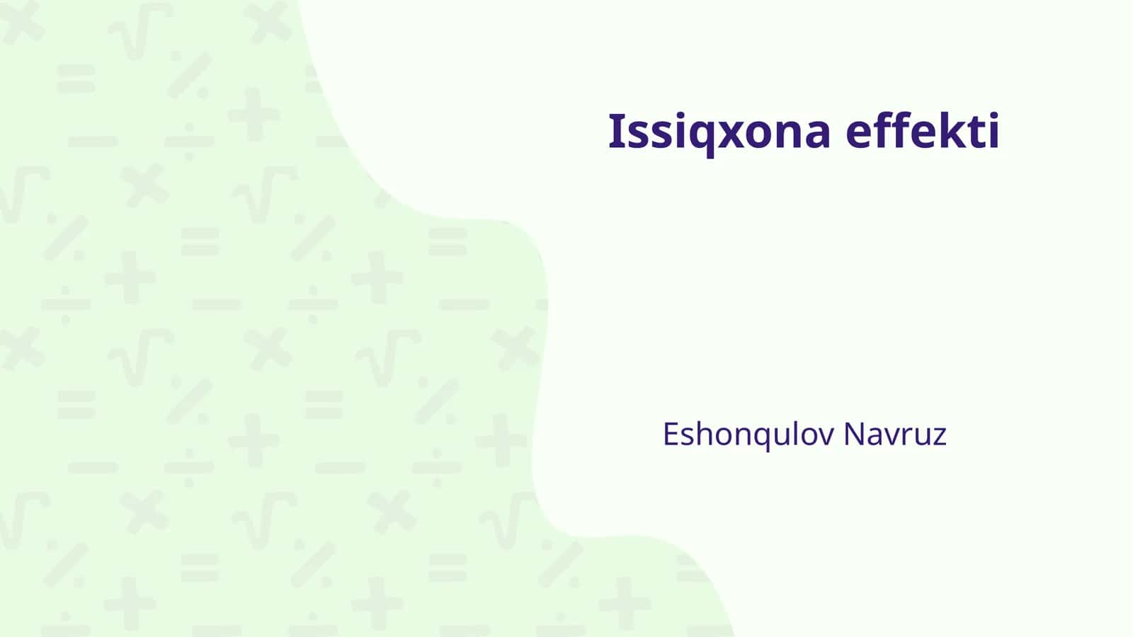 Issiqxona effekti