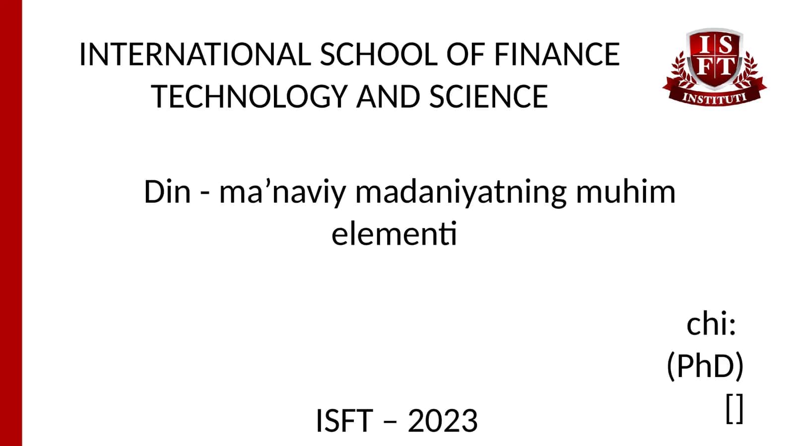 Din - ma’naviy madaniyatning muhim elementi