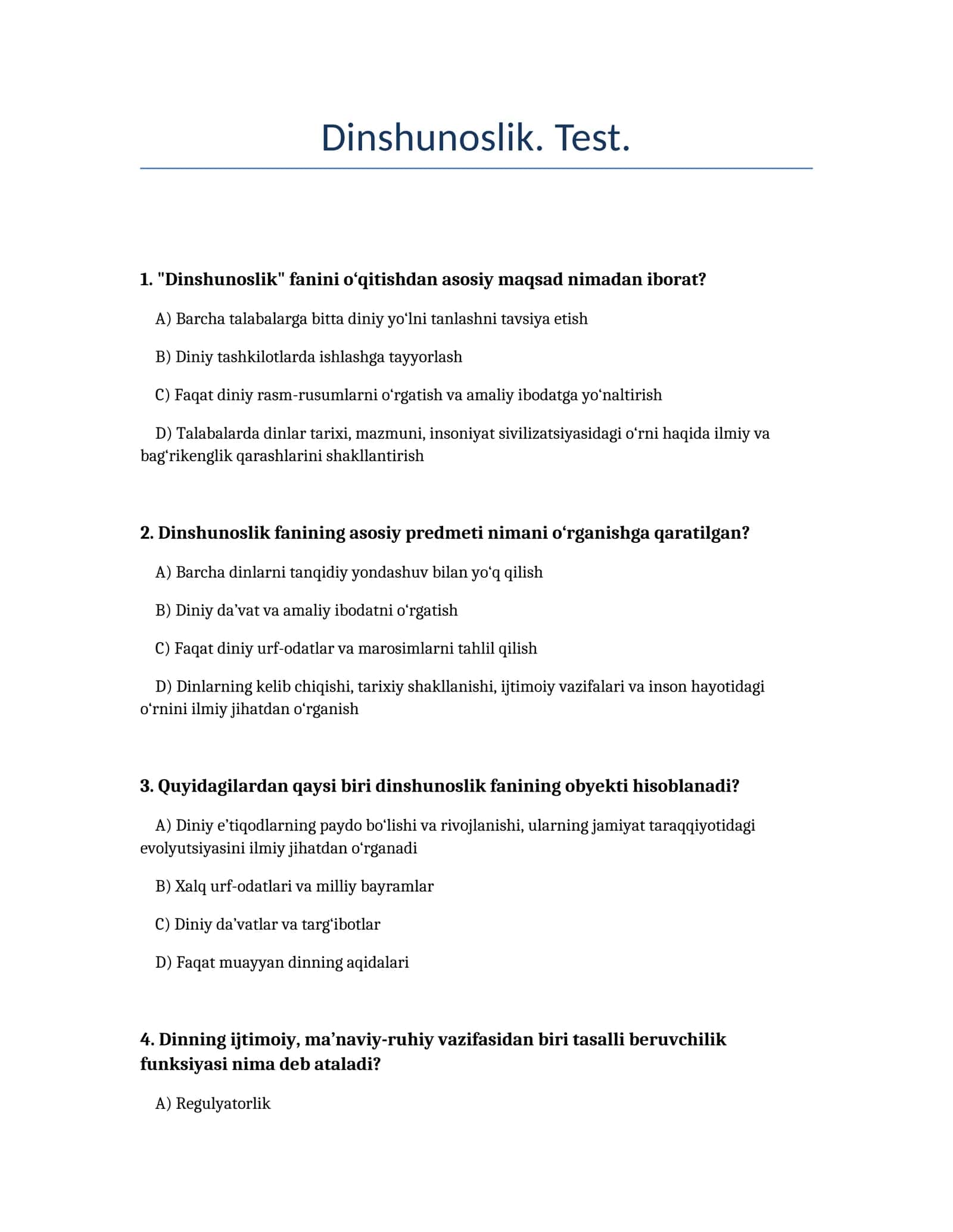 Dinshunoslik