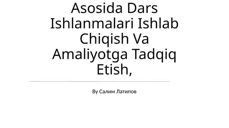 TIMSS, Pisa, Agma.Talis Xalqaro Baholash Dasturlariiga Doir Test Namunalari Bilan Tanishtirish