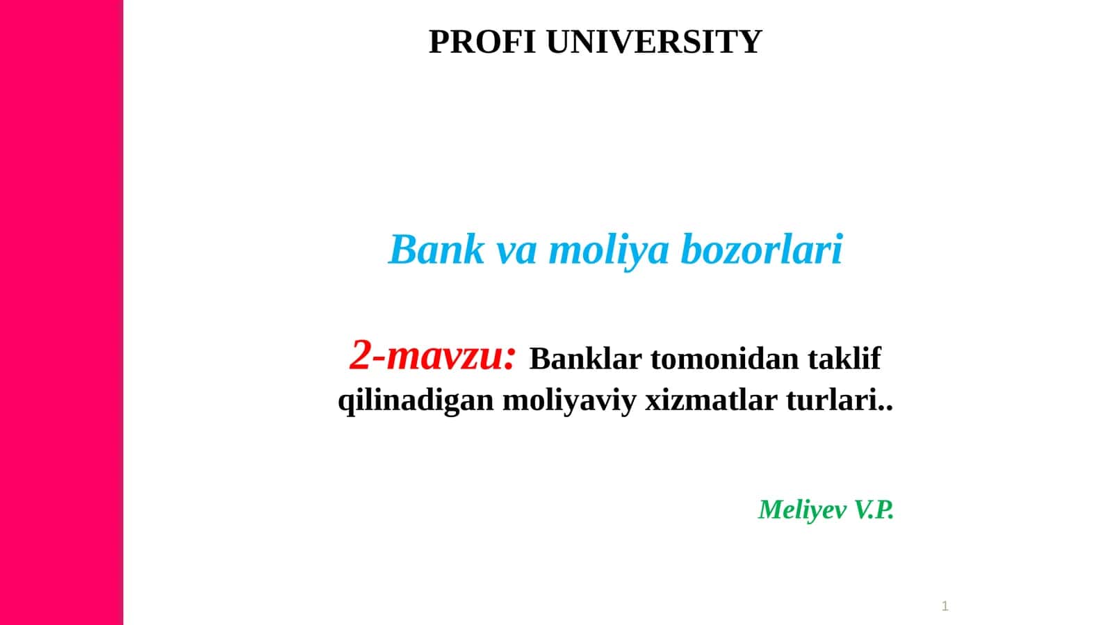O'RQ-580 "Banklar va Bank Faoliyati To'g'risida" (Yangi Tahrir) 2019 yil 5-Noyabr