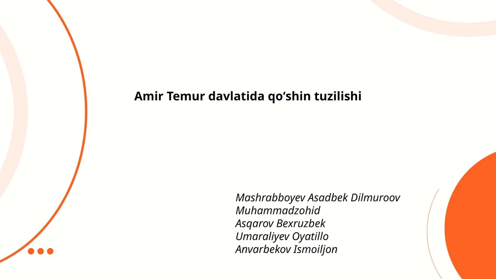 Amir Temur davlatida qoʻshin tuzilishi