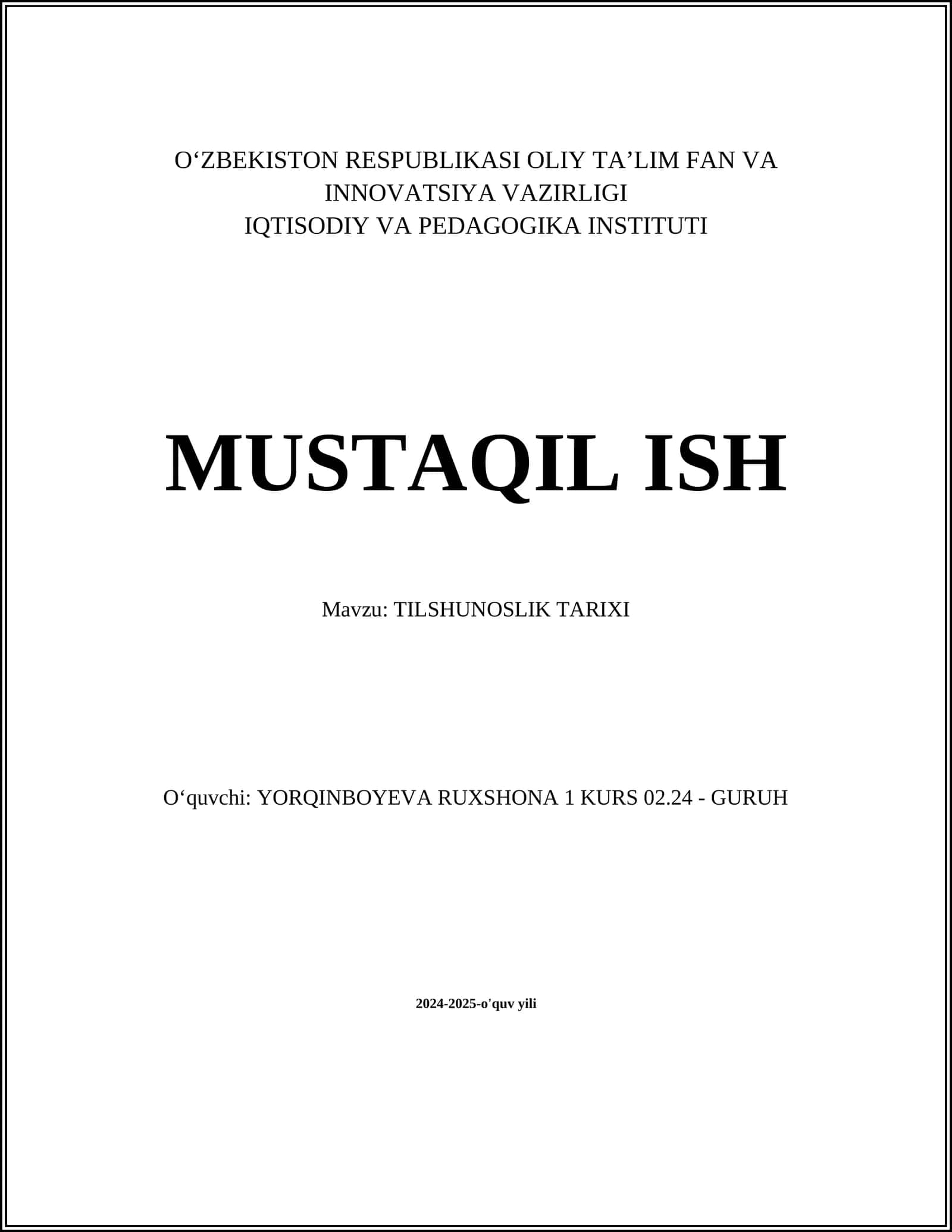 TILSHUNOSLIK TARIXI