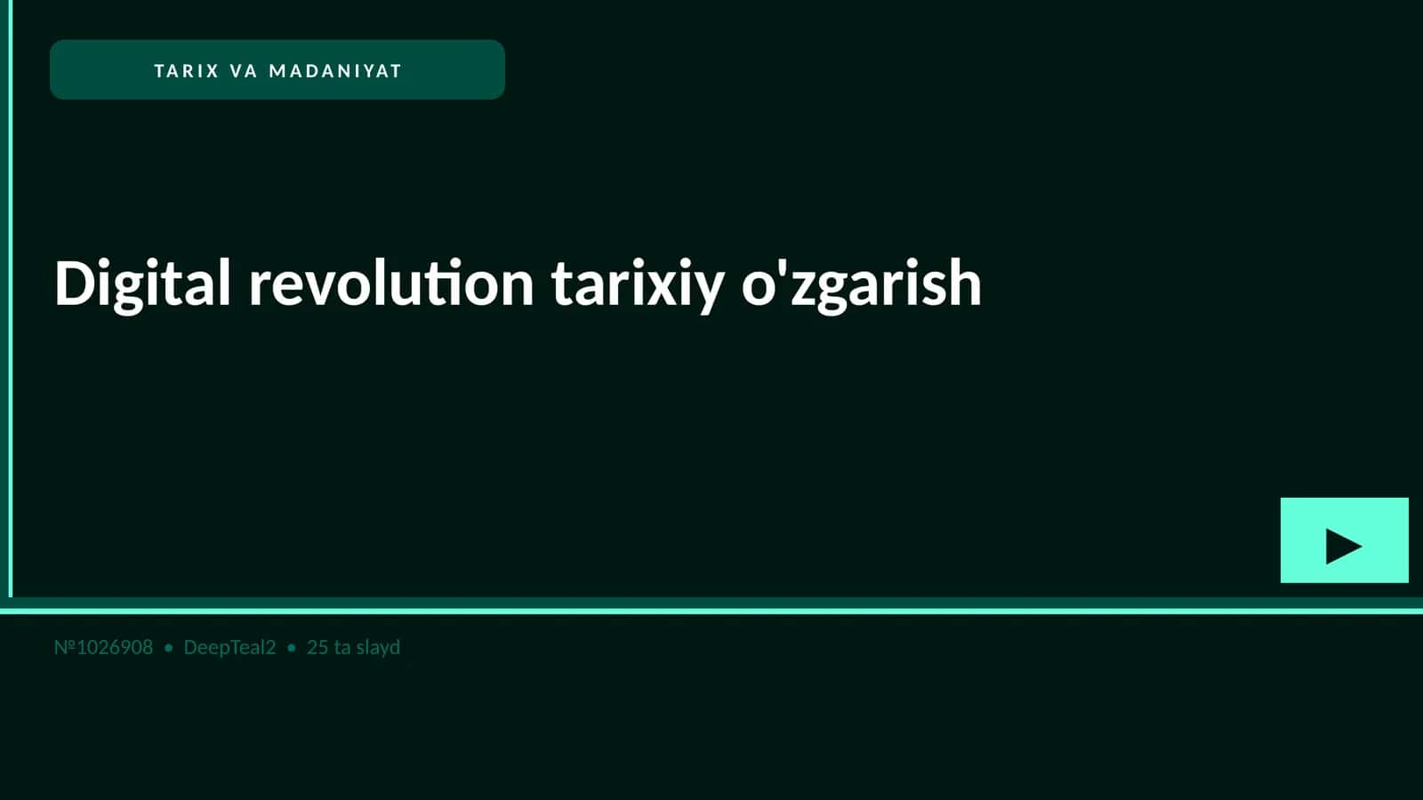 Digital revolution tarixiy o'zgarish