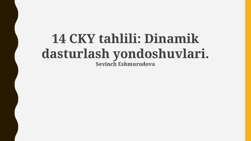 Murakkab Grammatiklar uchun Optimallashtirish