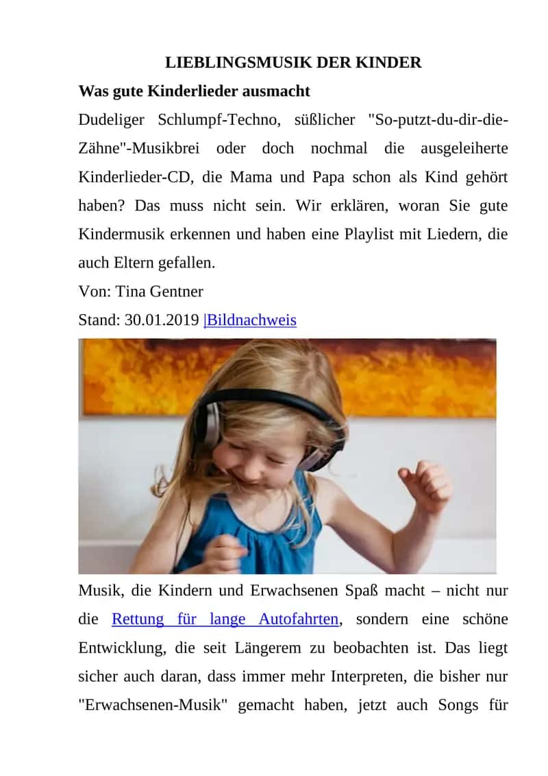 Gute Kindermusik
