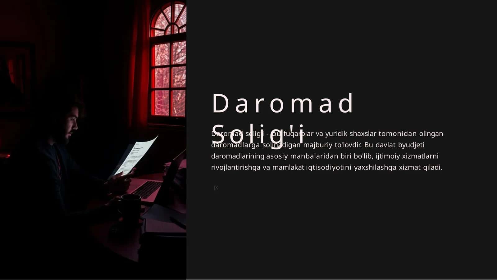 Daromad solig‘i PPT | Moliya va iqtisod fanidan prezentatsiya