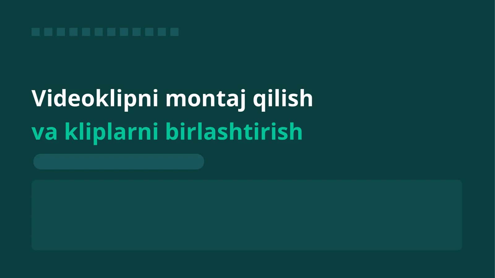 Videoklipni montaj qilish