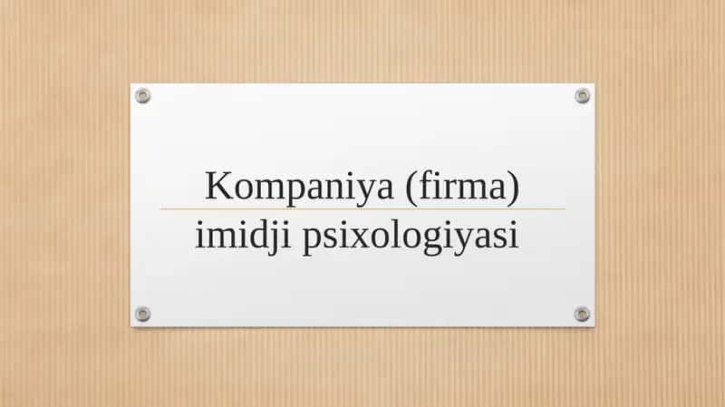 Kompaniya (firma) imidji psixologiyasi