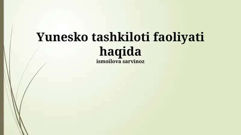 YuNESKOning asosiy yo'nalishlari