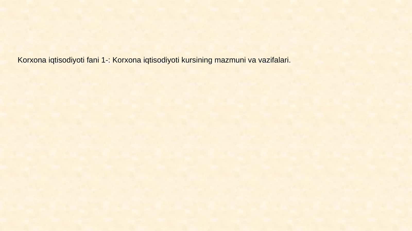 "Korxona iqtisodiyoti"