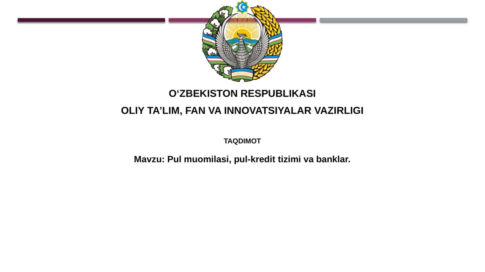 Pulmuomilasi, pul-kredittizimi va banklar