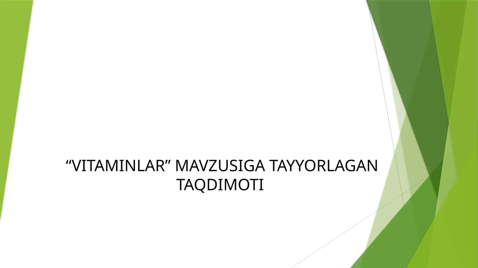VITAMINLAR