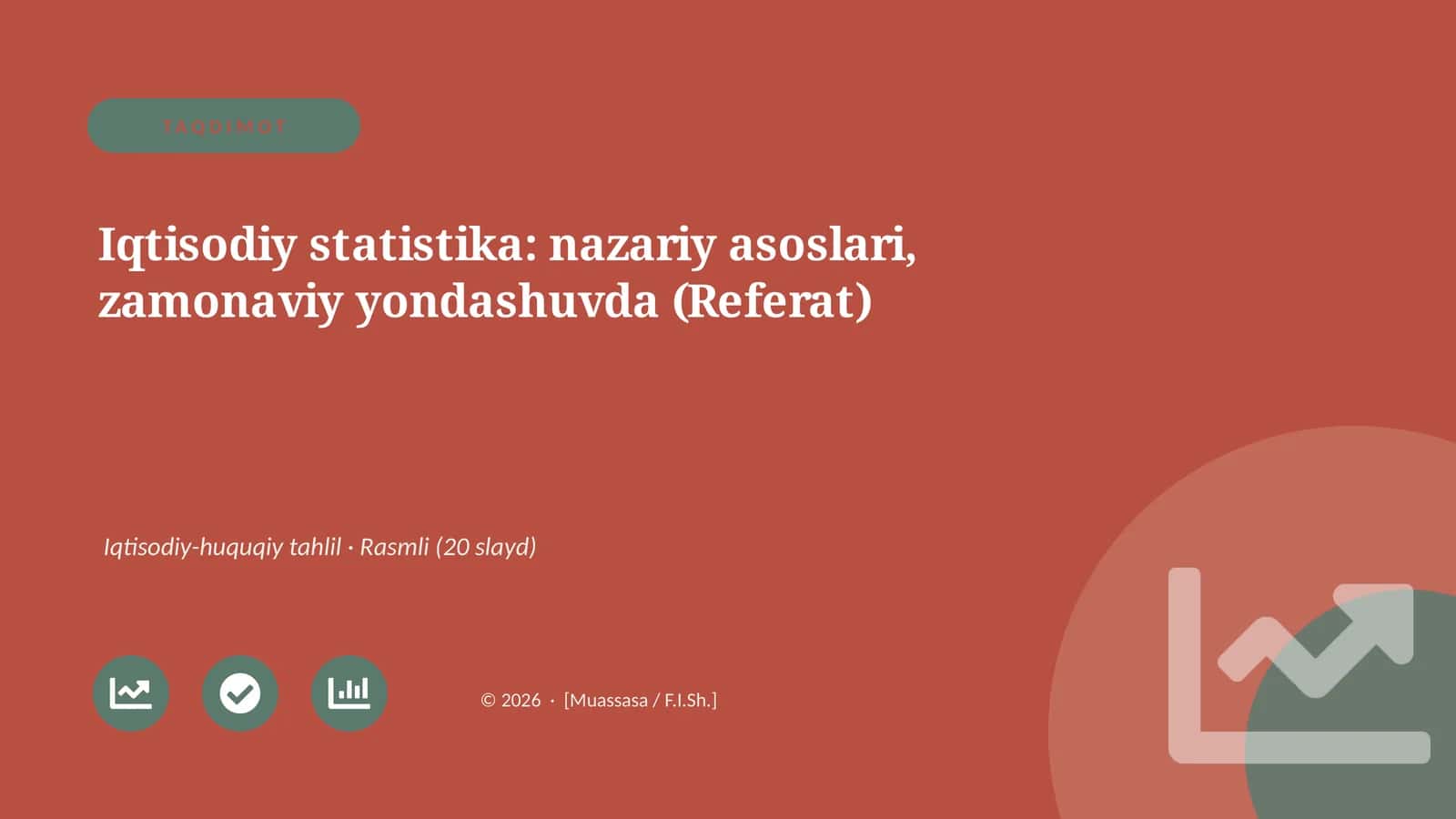 Iqtisodiy statistika: nazariy asoslari, zamonaviy yondashuvda
