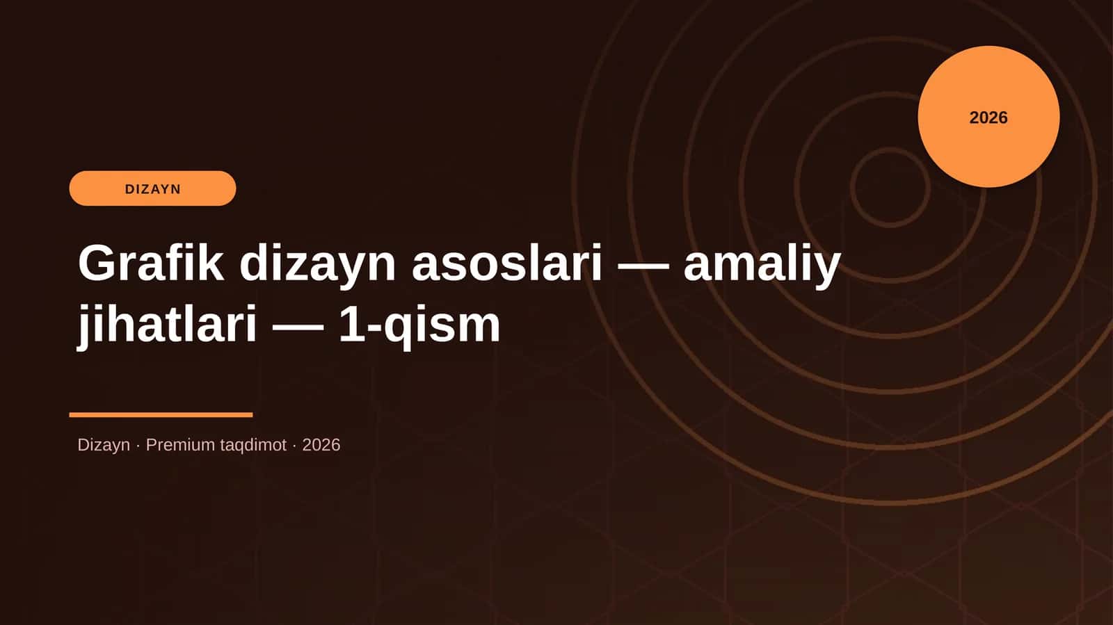 Grafik dizayn asoslari — amaliy jihatlari — 1-qism