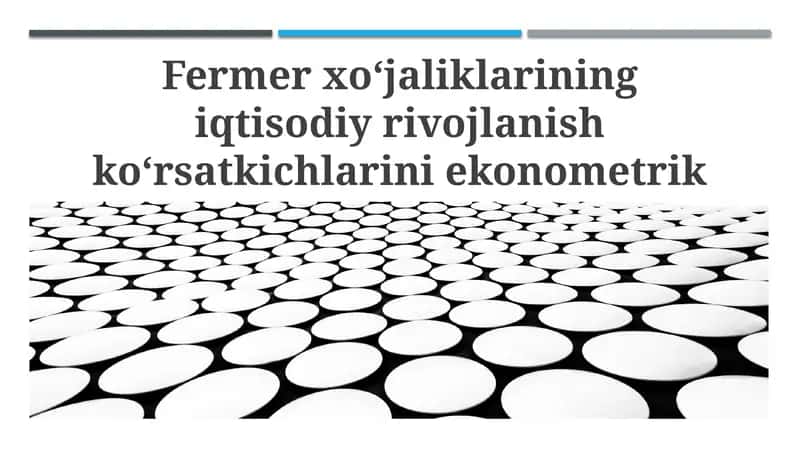 Fermer xo‘jaliklarining iqtisodiy rivojlanish ko‘rsatkichlarini ekonometrik modellashtirish