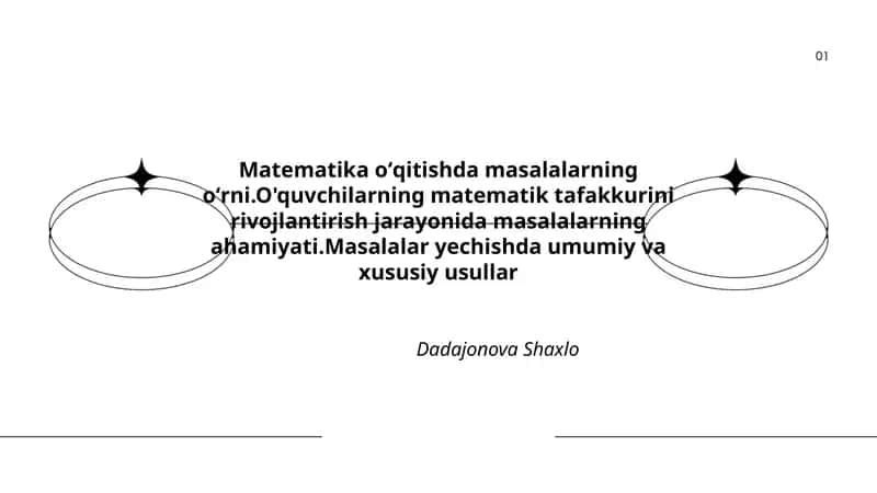 Matematika oʻqitishda masalalarning oʻrni