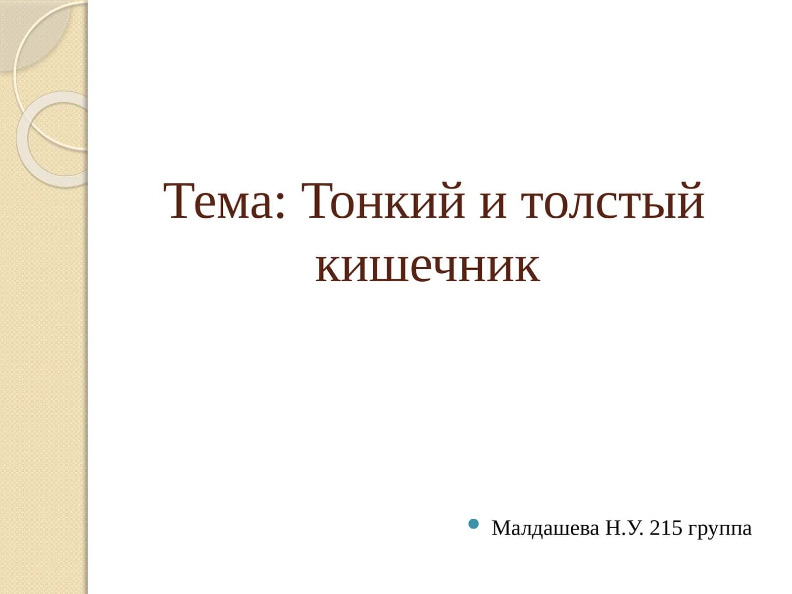 Тонкий и толстый кишечник