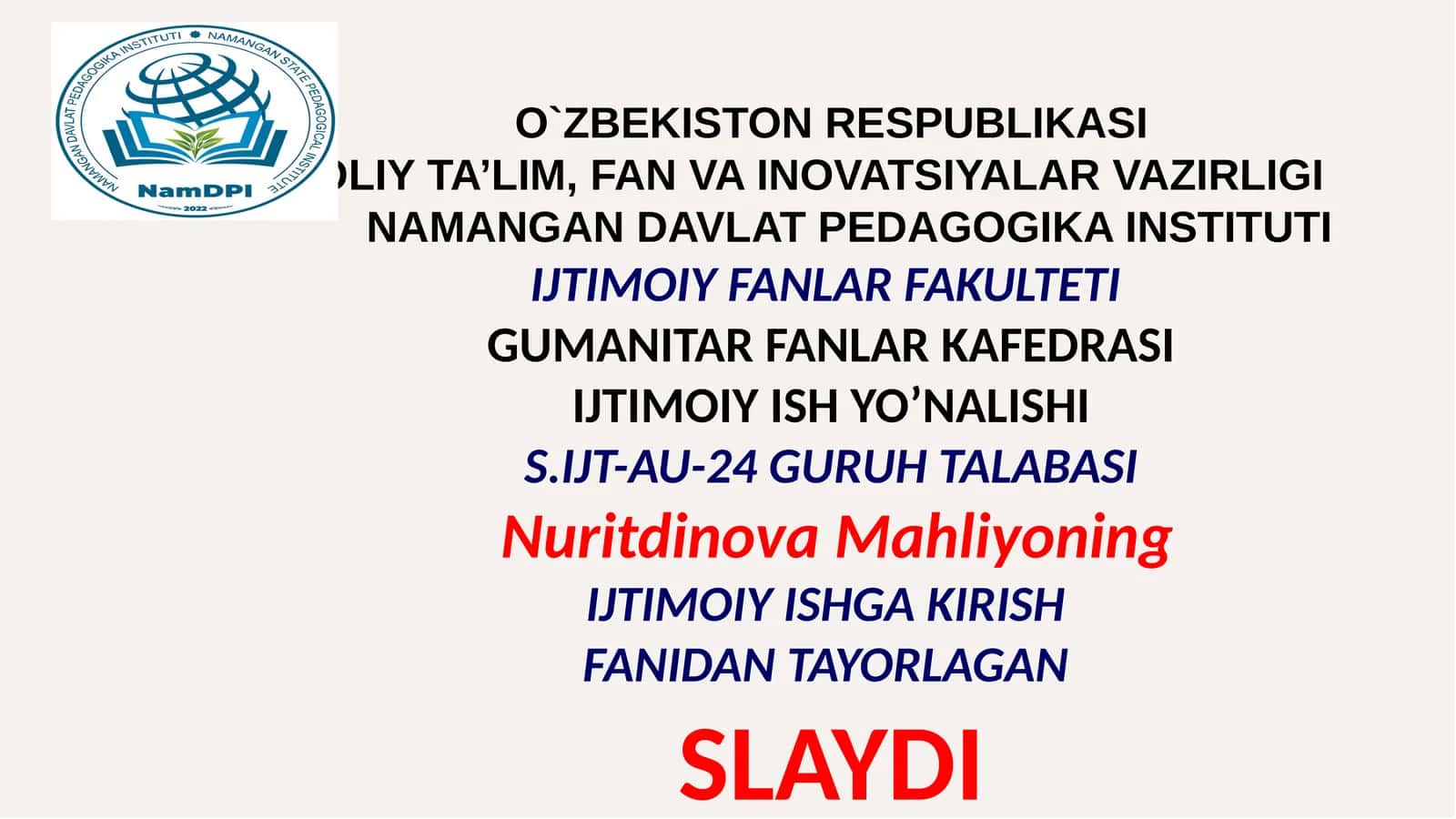 Slayd: Chet eldagiy va alkogol go'moniy bo'lgan shaxslar bilan ijtimoiy ish