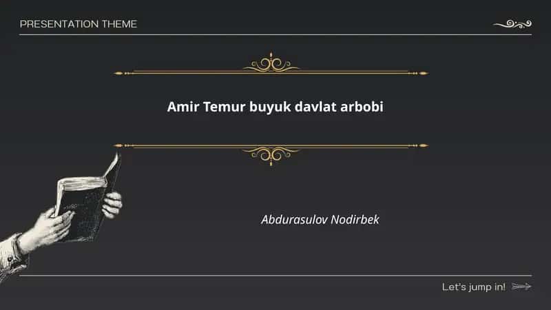 Amir Temur buyuk davlat arbobi