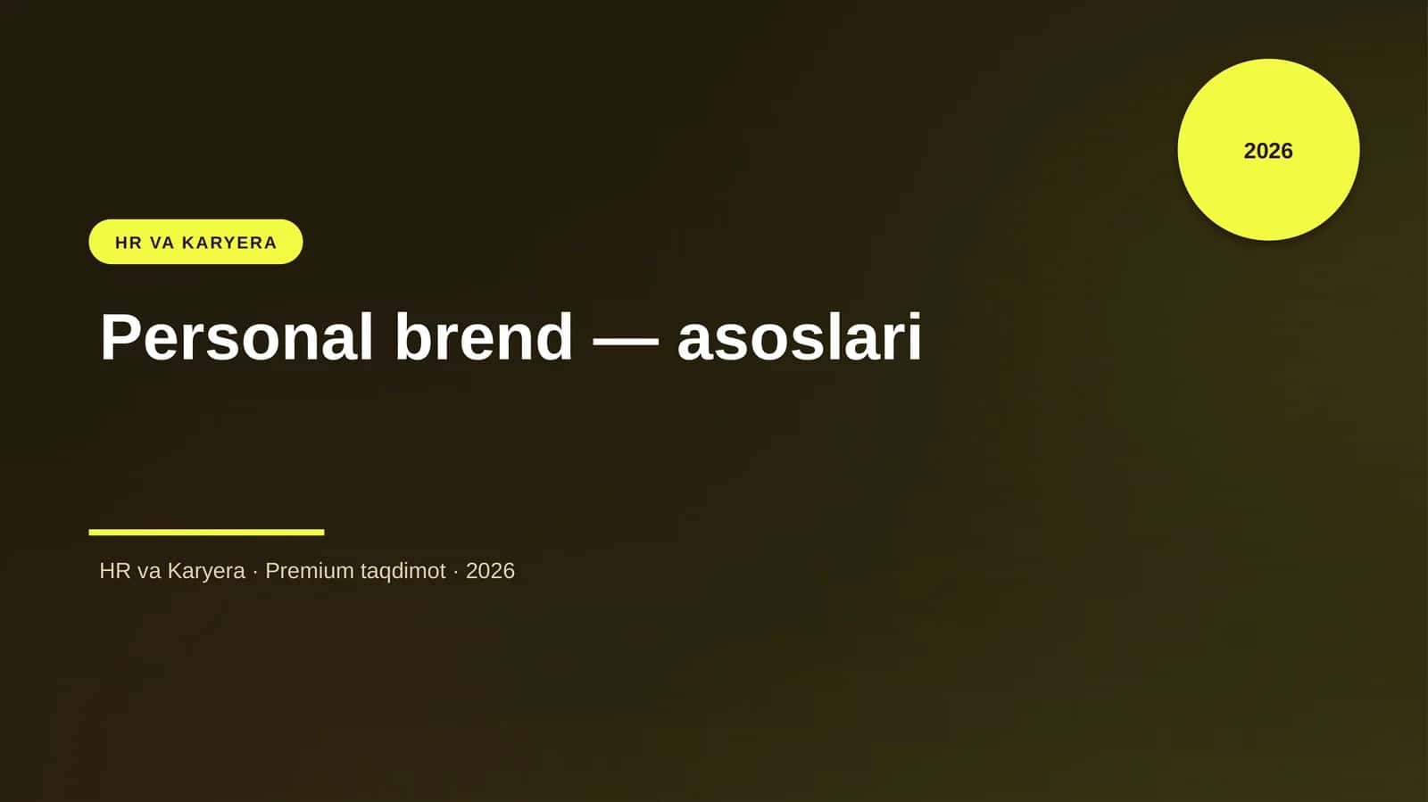 Personal brend — asoslari