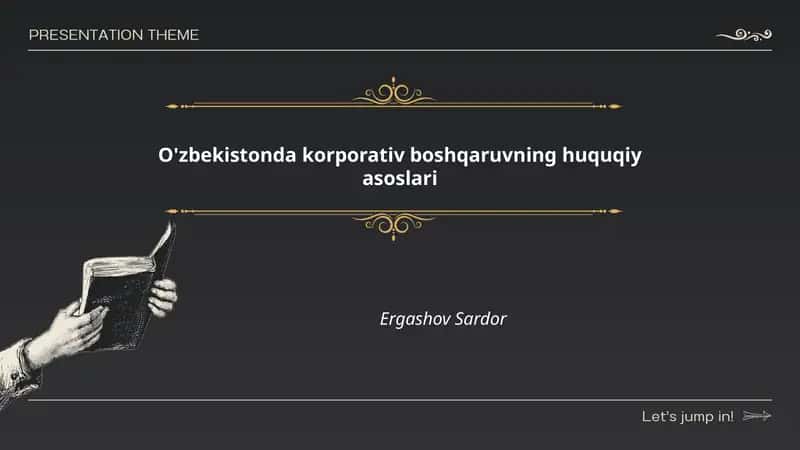 O'zbekistonda korporativ boshqaruvning huquqiy asoslari