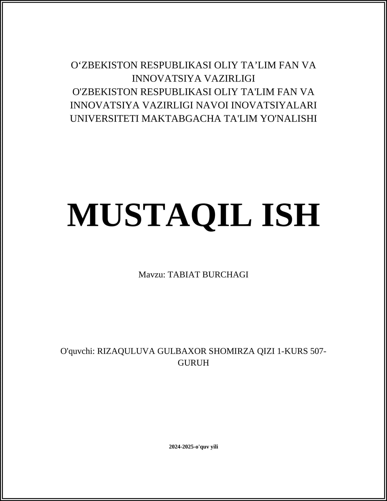 TABIAT BURCHAGI