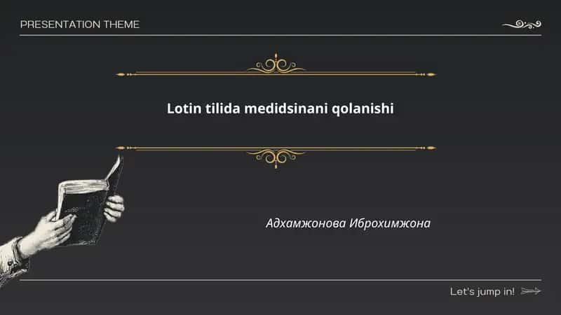 Lotin tilida medidsinani qolanishi