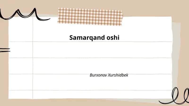 Samarqand oshi
