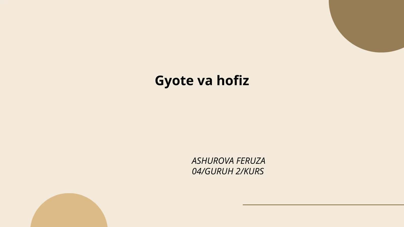 Gyote va hofiz
