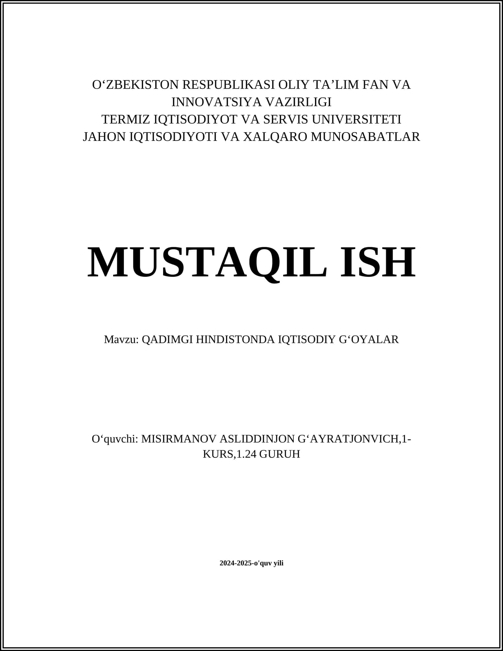 Qadimgi Hindistonda iqtisodiy gʻoyalar