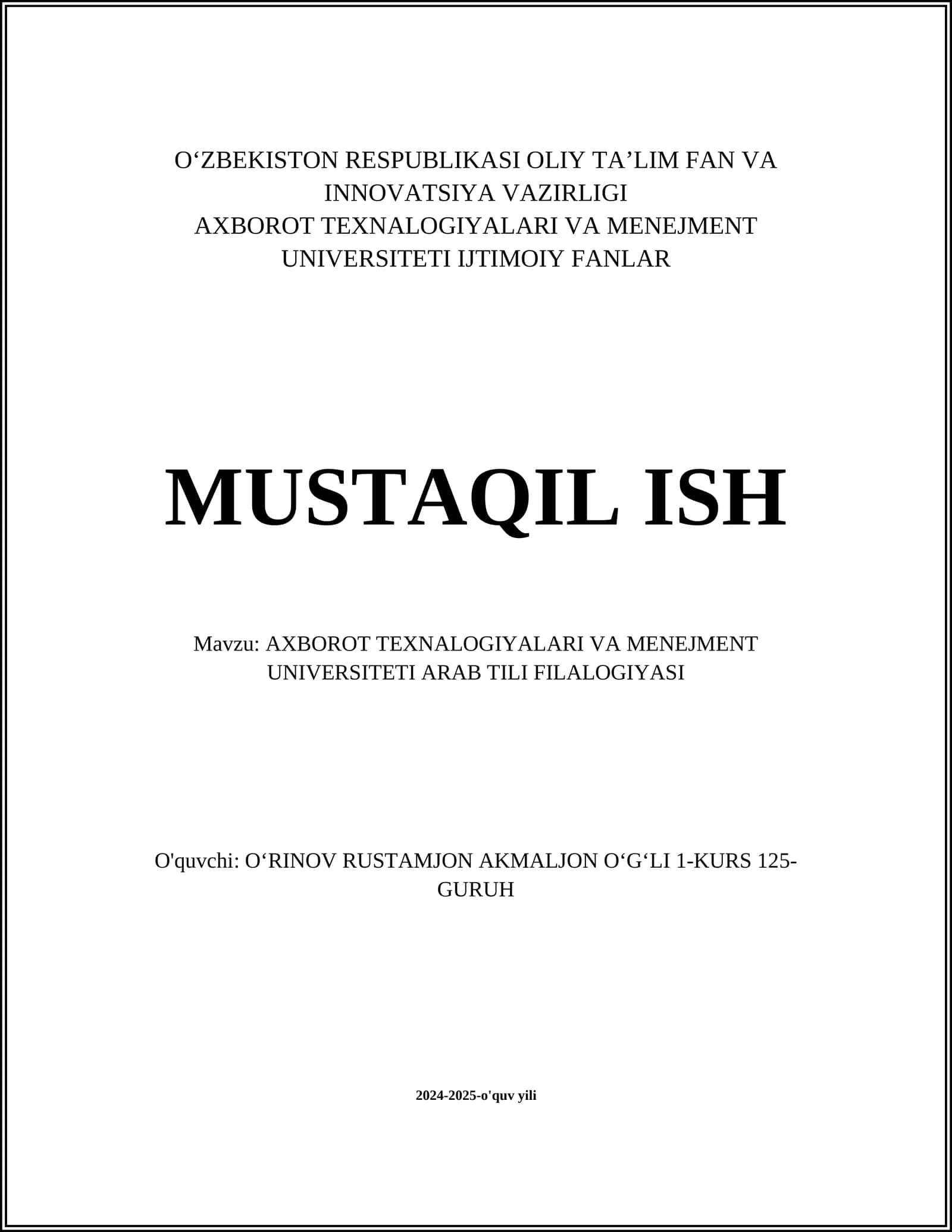 ARAB TILI FILALOGIYASI