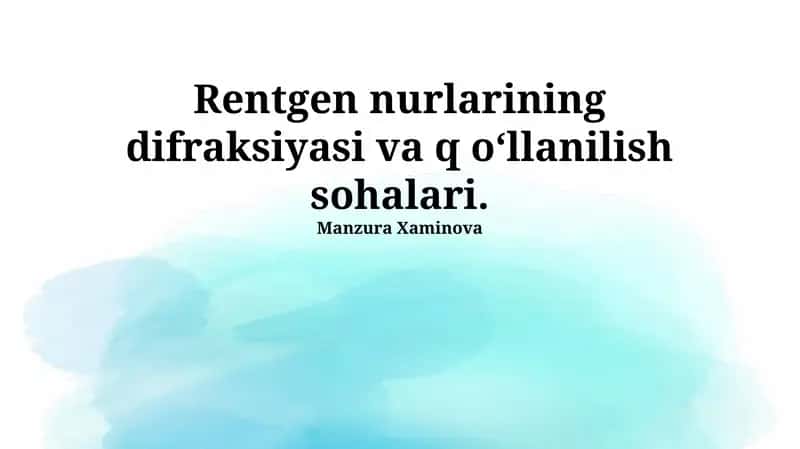 Rentgen Difraksiyasi