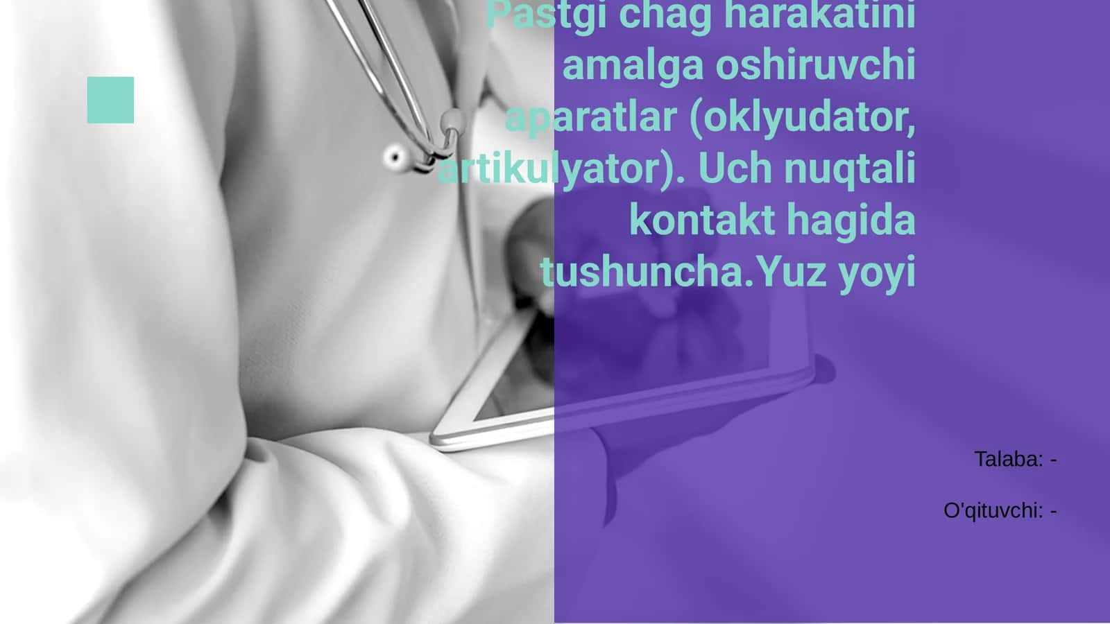 Pastgi chag harakatini amalga oshiruvchi apparatlar