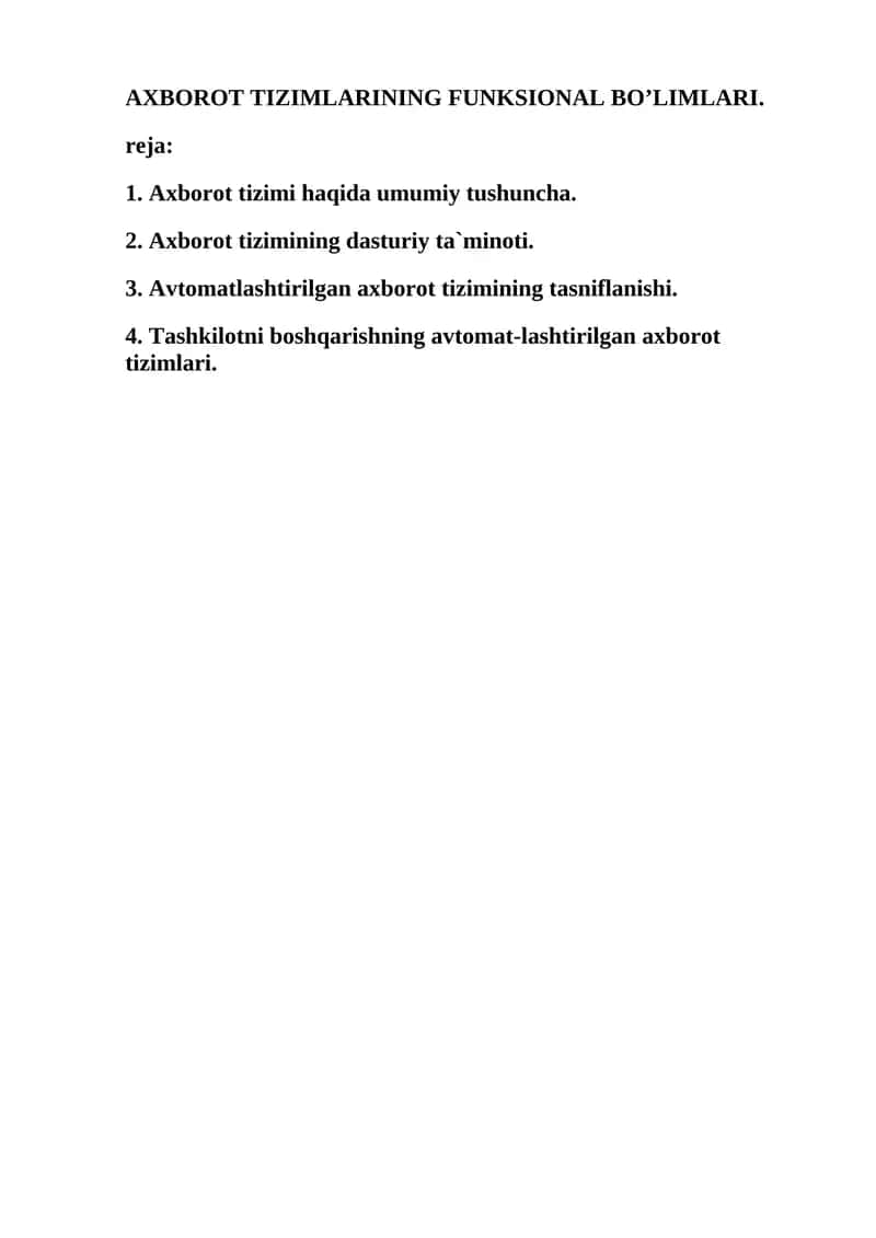 Axborot tizimlari
