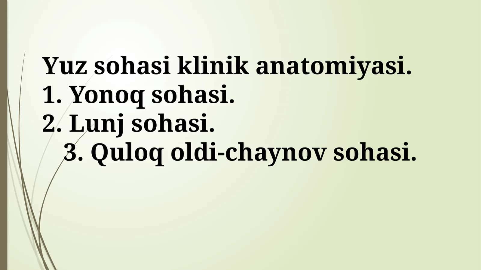 Yanoq sohasi anatomiyasi va klinik ahamiyati