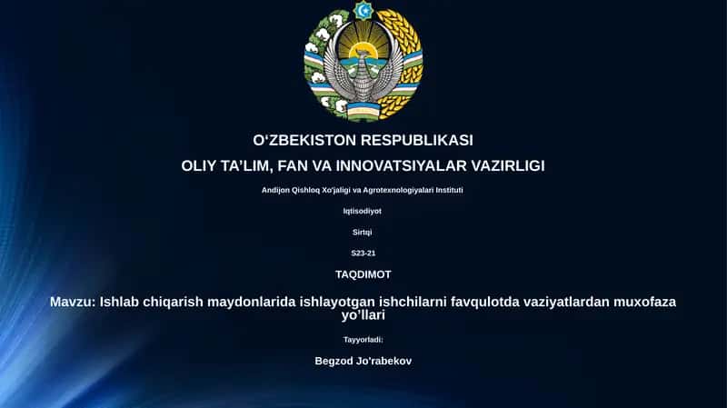 Ishchilarni Favqulotda Himoya Qilish Usullari