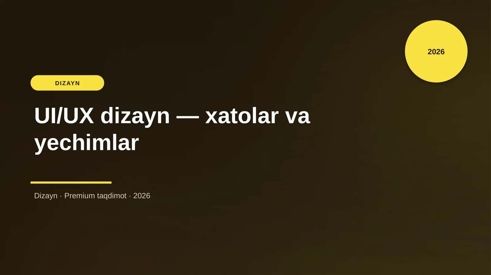 UI/UX dizayn — xatolar va yechimlar