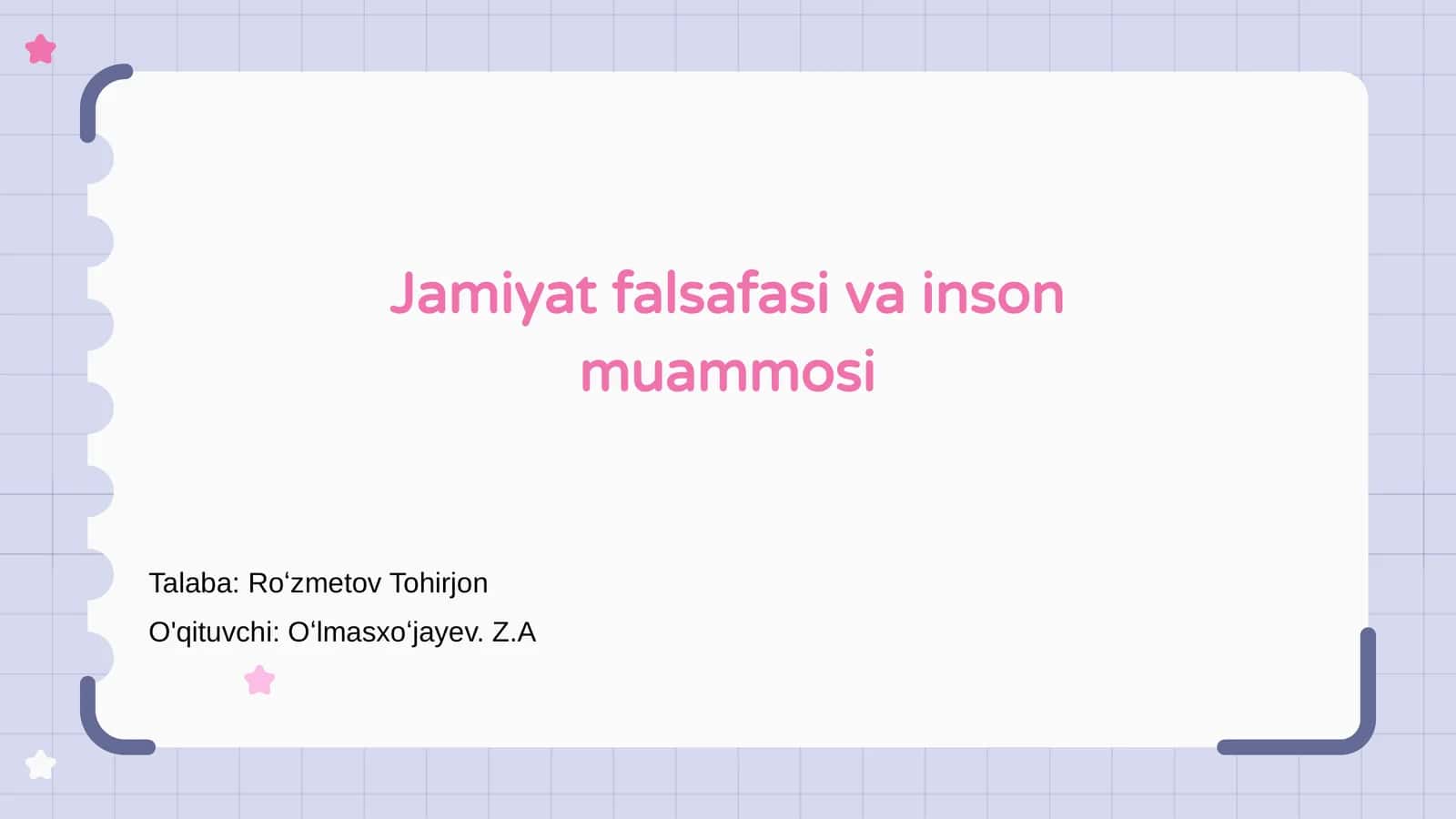 Jamiyat falsafasi va inson muammosi