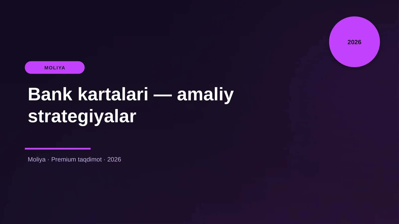 Bank kartalari — amaliy strategiyalar